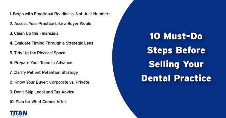 10 Must-Do Steps Before Selling Your Dental Practice 