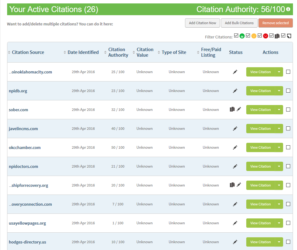 dental local seo citation audit