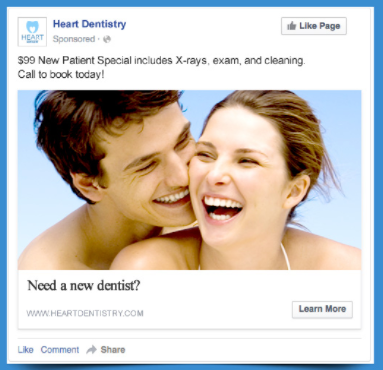 example of a dental facebook ad