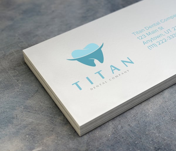 dental business card logo samples powder blue