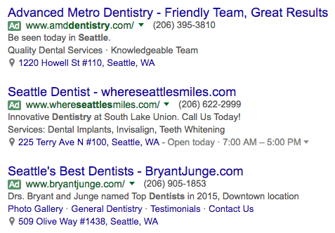 dental ppc ads