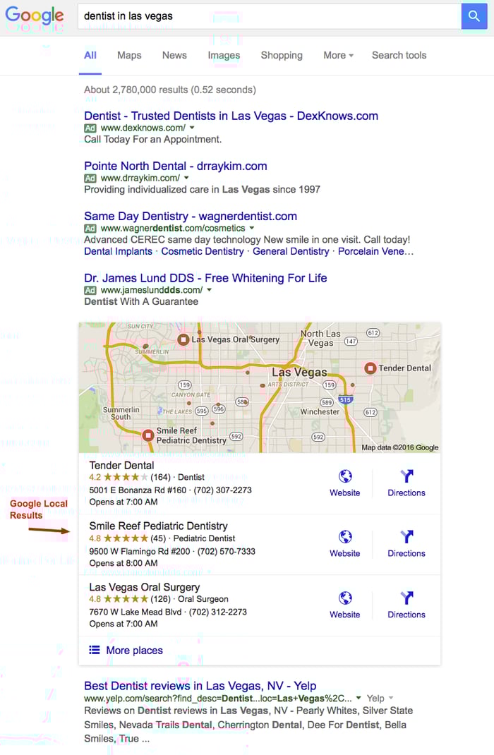 google my business for dentist