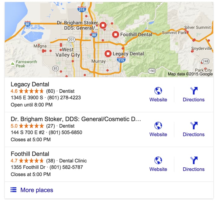 google local pack results