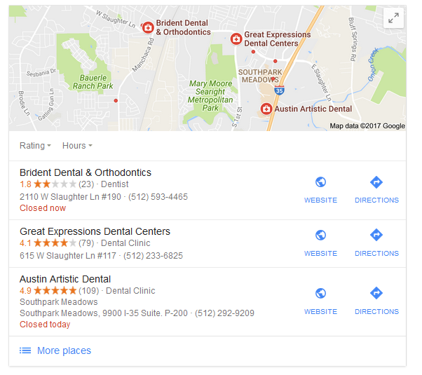 dental practice google reviews 