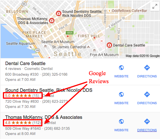 google reviews in google search