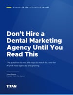 Cover of the free guide to hiring a dental marketing company