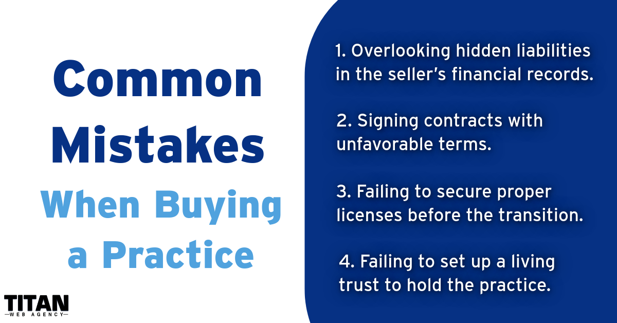 common mistakes when buying a practice