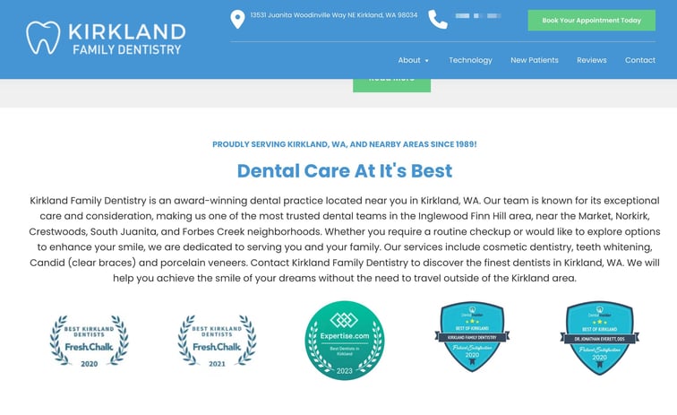 kirkland family dentistry awards