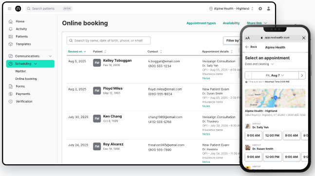 Image of NexHealth interface